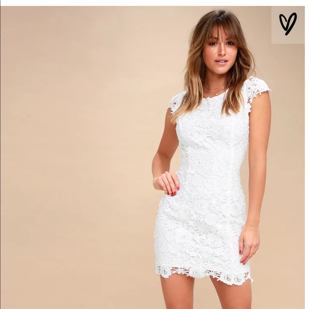 Lulus white lace dress brand new size large